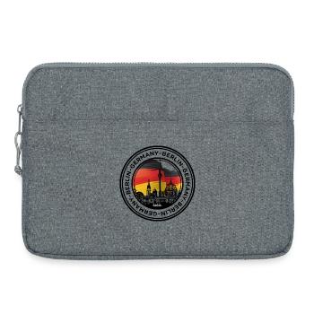 Horizon de Berlin aux couleurs du drapeau allemand - Sacoche pour ordinateur portable 15 pouces - gris chiné - Devant