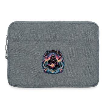 Mystischer Astronaut Musiker Illustration - Laptoptasche 15" - Grau meliert - Vorne