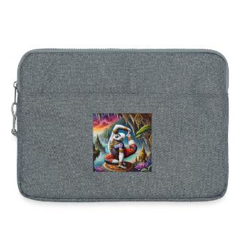 Gorilla Yogi in mystischer Landschaft - Laptoptasche 15" - Grau meliert - Vorne