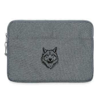 Wolfskopf Linienstyle - Laptoptasche 15" - Grau meliert - Vorne