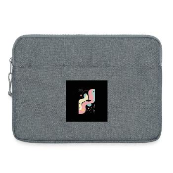 Female Abstract On Black Background - Laptop bag 15" - heather grey - Front
