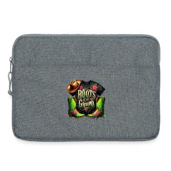 Florale Westernstiefel - Laptoptasche 15" - Grau meliert - Vorne