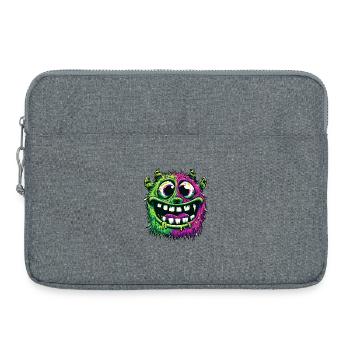 Monstre psychédélique coloré - Sacoche pour ordinateur portable 15 pouces - gris chiné - Devant