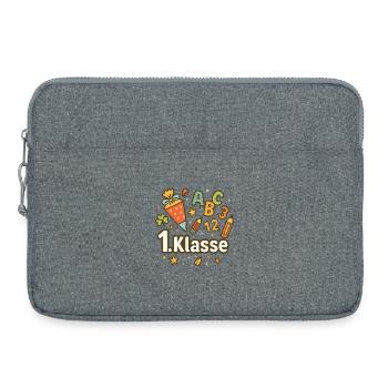 First Year Motif with School Supplies - Laptop bag 15" - heather grey - Front