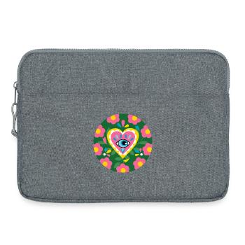 Mystical Flowered Heart - Laptop bag 15" - heather grey - Front