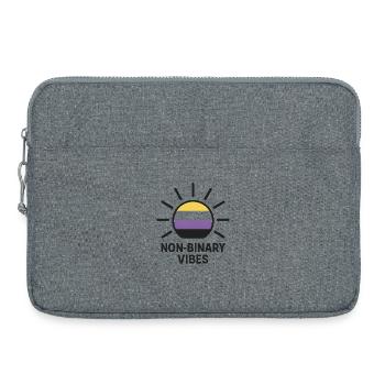 Non-Binary Vibes Sun Logo - Laptop bag 15" - heather grey - Front