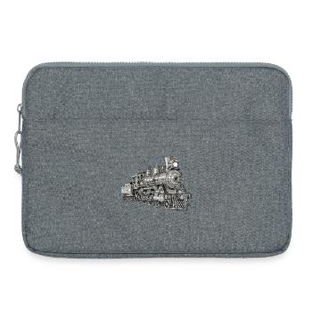 Locomotive à vapeur vintage de style techno - Sacoche pour ordinateur portable 15 pouces - gris chiné - Devant