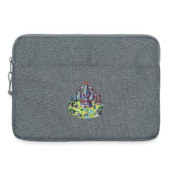Illustration de château magique médiéval - Sacoche pour ordinateur portable 15 pouces - gris chiné - Devant
