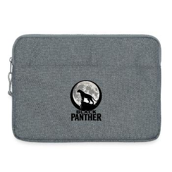 Silhouette de Panthère sous Pleine Lune - Sacoche pour ordinateur portable 15 pouces - gris chiné - Devant