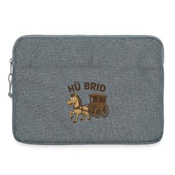 Humorous horse-drawn carriage motif - Laptop bag 15" - heather grey - Front