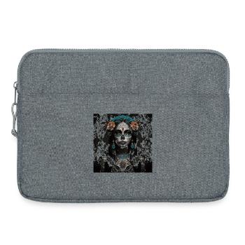 Dia de los Muertos Sugar Skull Portrait - Laptop bag 15" - heather grey - Front