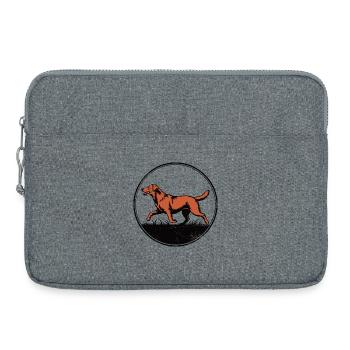 Fox Red Lab Silhouette – Circular Badge - Laptop bag 15" - heather grey - Front