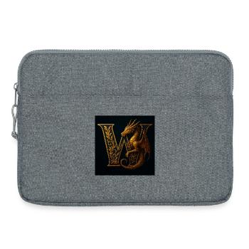 W – Ornement magique avec dragon - Sacoche pour ordinateur portable 15 pouces - gris chiné - Devant