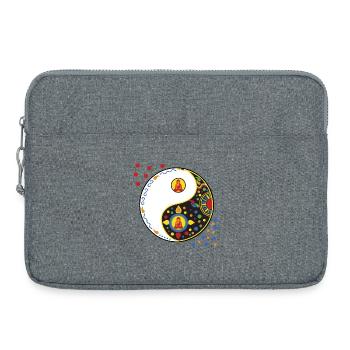 Yin Yang Tao avec Bouddha - Sacoche pour ordinateur portable 15 pouces - gris chiné - Devant