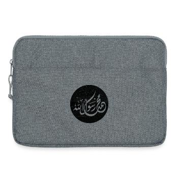 Allah Prophet Muhammad, Kalligraphie auf schwarz - Laptoptasche 15" - Grau meliert - Vorne