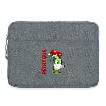 Christmas Petanque Boule Pickles - Laptop bag 15" - heather grey - Front