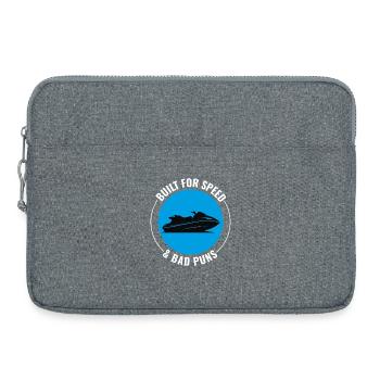 Jeu de mots amusant sur le jet ski conçu pour la vitesse - Sacoche pour ordinateur portable 15 pouces - gris chiné - Devant