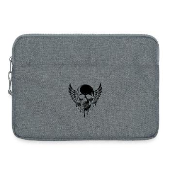 Winged Skull - Cool Skeleton Tattoo - Laptop bag 15" - heather grey - Front