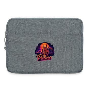 Vue nocturne de la cathédrale de Palma de Majorque - Sacoche pour ordinateur portable 15 pouces - gris chiné - Devant
