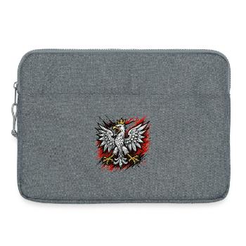 Polen Polska Adler Flagge Patriotismus Geschenk - Laptoptasche 15" - Grau meliert - Vorne