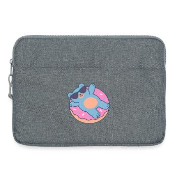 Blue Teddy Bear with Sunglasses - Laptop bag 15" - heather grey - Front
