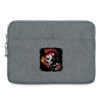 Gruseliger Clown und Schmetterling - Laptoptasche 15" - Grau meliert - Vorne