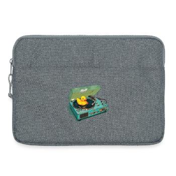 Canard en caoutchouc sur tourne-disque - Sacoche pour ordinateur portable 15 pouces - gris chiné - Devant