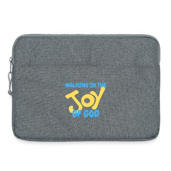 God's joy motif in solid pastel colors - Laptop bag 15" - heather grey - Front