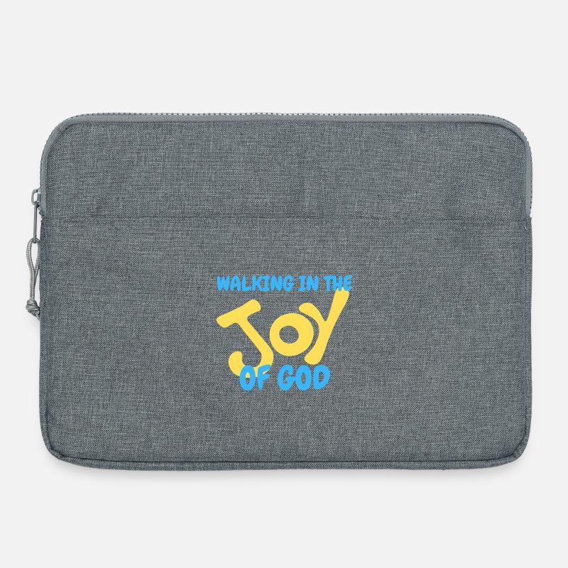 God's joy motif in solid pastel colors - Laptop bag 15" - heather grey