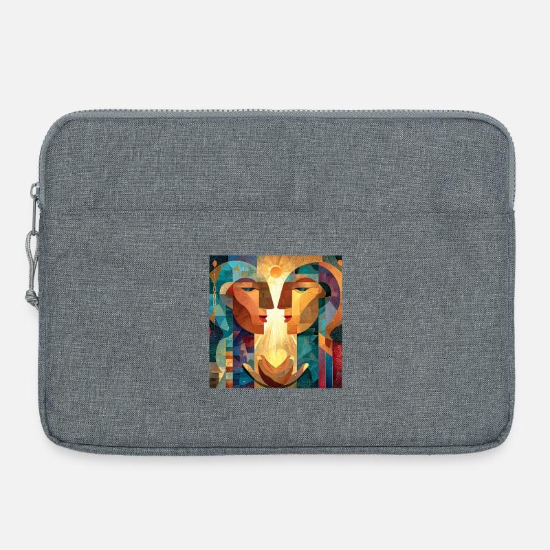 Mystisches Gleichgewichtsgesicht - Laptoptasche 15" - Grau meliert