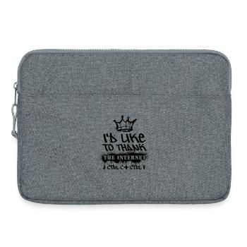 Class Shirts Ich möchte mich beim Internet bedanken - Laptoptasche 15" - Grau meliert - Vorne