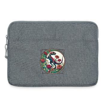 Lebendige Dinosaurier-Blumenkunst - Laptoptasche 15" - Grau meliert - Vorne