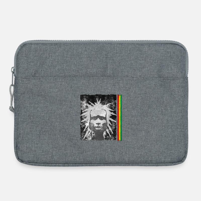 Reggae Inspiration mit Löwenmaske - Laptoptasche 15" - Grau meliert
