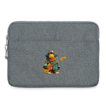 Rocking cat musician in retro style - Laptop bag 15" - heather grey - Front