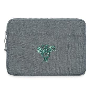 Mythischer mittelalterlicher Drache in bläulichen Farben - Laptoptasche 15" - Grau meliert - Vorne
