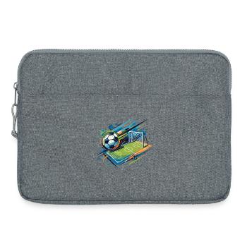 Illustration de football dynamique pour les fans actifs - Sacoche pour ordinateur portable 15 pouces - gris chiné - Devant