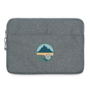 Berglandschaft mit Blumenmotiv - Laptoptasche 15" - Grau meliert - Vorne