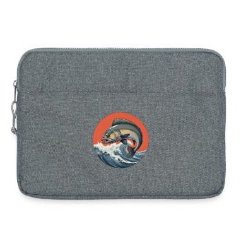 Logo de poisson De L’eau dans la tempête - Sacoche pour ordinateur portable 15 pouces - gris chiné - Devant