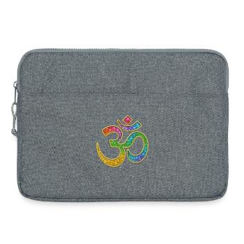 Regenbogen Om Symbol im Glitter-Design - Laptoptasche 15" - Grau meliert - Vorne