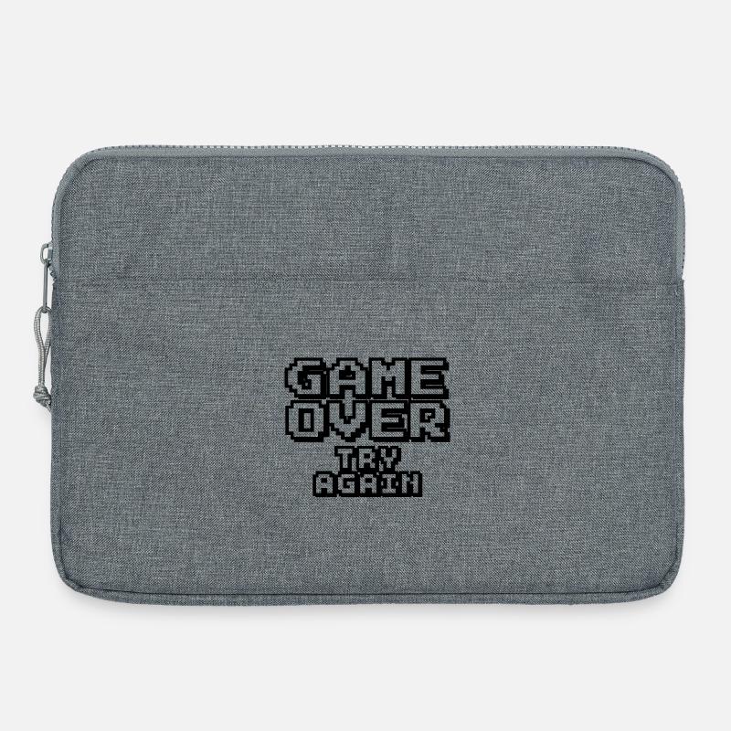 Game Over – Try Again Pixel Design - Laptop bag 15" - heather grey