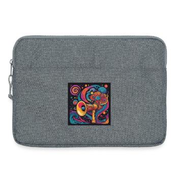 Psychedelische Erkundung mit Weltraumlautsprecher - Laptoptasche 15" - Grau meliert - Vorne