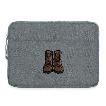 Klassische Wander-Retro-Stiefel Illustration - Laptoptasche 15" - Grau meliert - Vorne