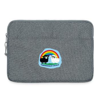 Freundschafts-Schafe mit Regenbogen - Laptoptasche 15" - Grau meliert - Vorne