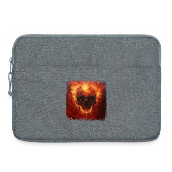 Crâne de feu - Sacoche pour ordinateur portable 15 pouces - gris chiné - Devant