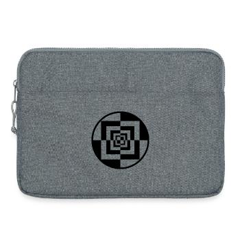 Hypnotischer Schachbrett-Tunnel - Laptoptasche 15" - Grau meliert - Vorne