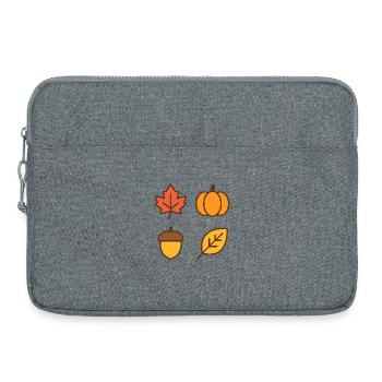 Herbstlaub und Kürbis Thema - Laptoptasche 15" - Grau meliert - Vorne