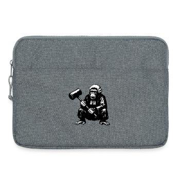 Singe juge rebelle avec marteau - Sacoche pour ordinateur portable 15 pouces - gris chiné - Devant