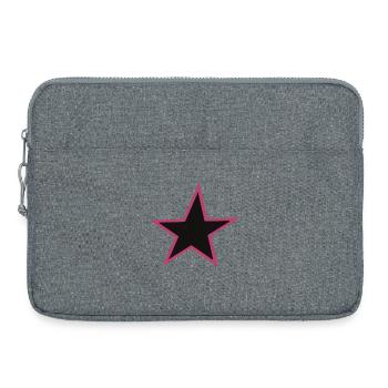 Bordure rose Étoile Design - Sacoche pour ordinateur portable 15 pouces - gris chiné - Devant