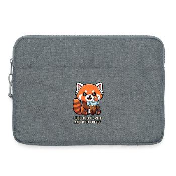 Cheeky Raccoon Coffee Meme Design - Laptop bag 15" - heather grey - Front