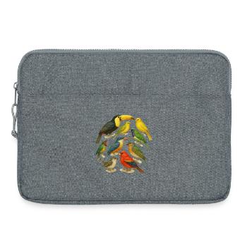 Série d'oiseaux colorés en aquarelle - Sacoche pour ordinateur portable 15 pouces - gris chiné - Devant